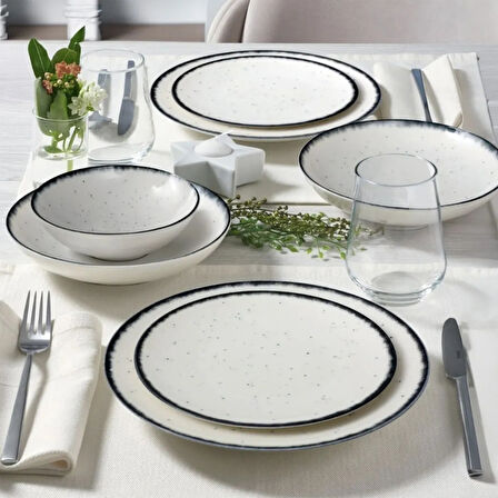 Porselen Atina 24 Parça Yemek Takımı - Bej