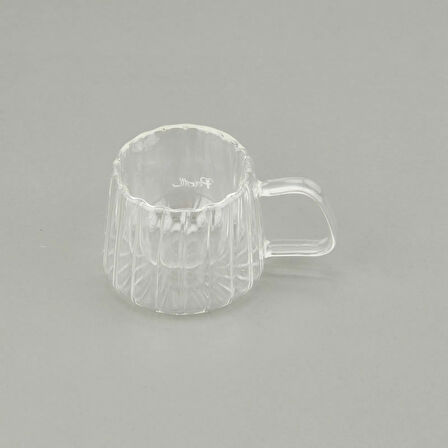 Çift Cidarlı Çizgili Bardak - Şeffaf - 200 ml