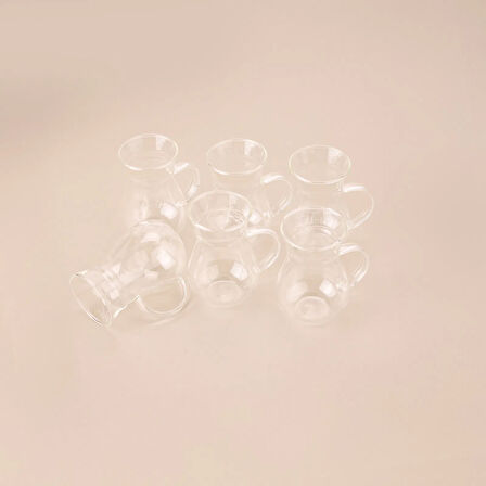 Star Borosilikat Cam 6'lı Çay Bardağı - Şeffaf