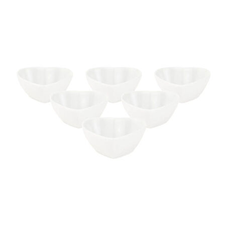 Kalpli Porselen 6'lı Sosluk - Beyaz - 3 cm
