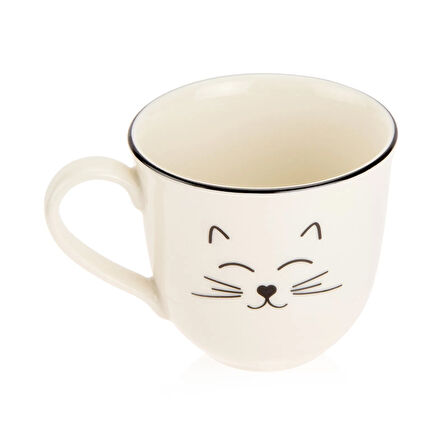Kitchen Cat Desenli Kupa - Beyaz - 290 ml