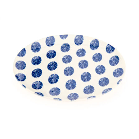 Porselen Madre Pasta Tabağı - Mavi - 19 cm