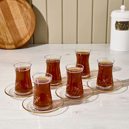 Dragonfly 12 Parça Çay Seti - Renkli - 170 ml