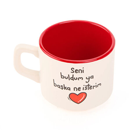 Tasarım Seni Buldum Ya Başka Ne İsterim Sloganlı Venüs Kupa - Renkli - 195 ml