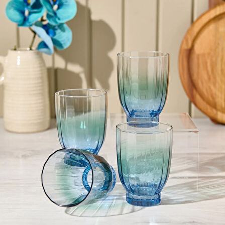 Elite 4'lü Meşrubat Bardağı - Mavi - 320 ml