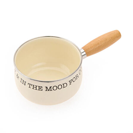 Bubble Emaye Sos Tavası - Krem - 14 cm