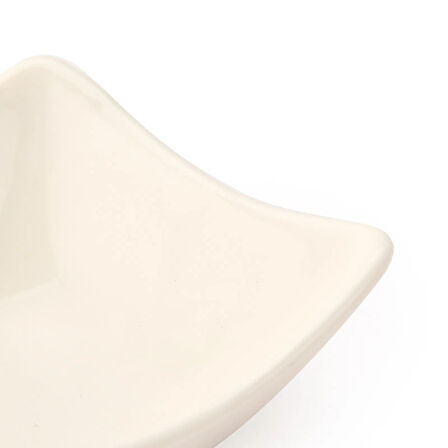 Porselen Kare Sosluk ve Çerezlik - Beyaz - 7,5 cm