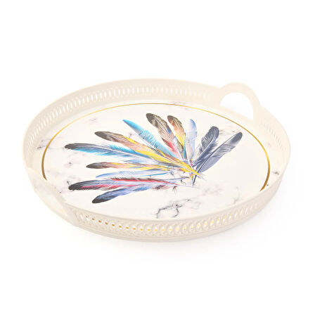 Home Örgü Tepsi - Beyaz - 40x27 cm