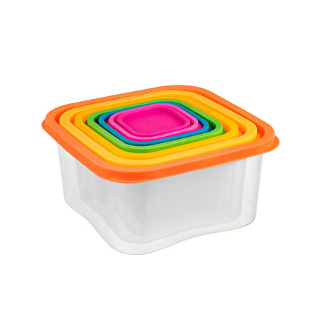 7'li Plastik Saklama Kabı - Renkli