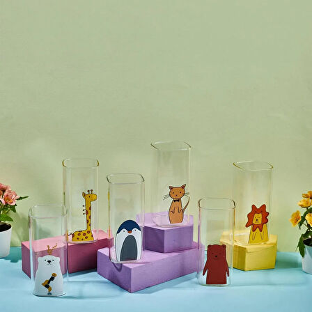 Animals 6'lı Bardak Seti - Şeffaf - 400 ml