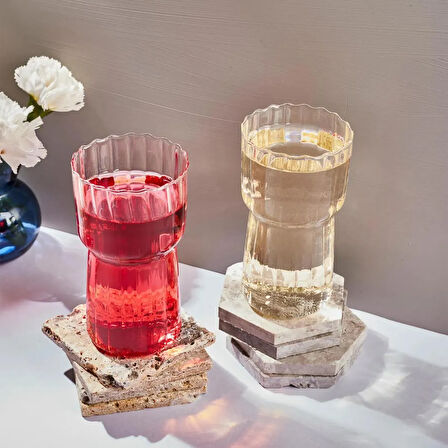 15886 Stripe 2'li Bardak - Şeffaf - 400 ml