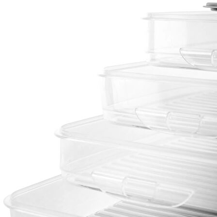 Easy Click 5 Parça Saklama Kabı - Şeffaf - 750 ml