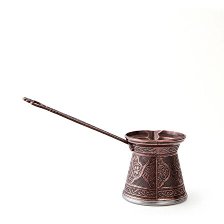 Metal Desenli Cezve No:2 - Kahverengi - 110 ml