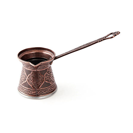 Metal Desenli Cezve No:4 - Kahverengi - 170 ml