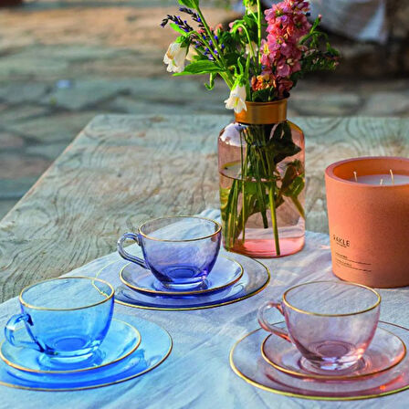 Five O'Clock 2'li Çay Fincan Seti - Mor - 240 ml