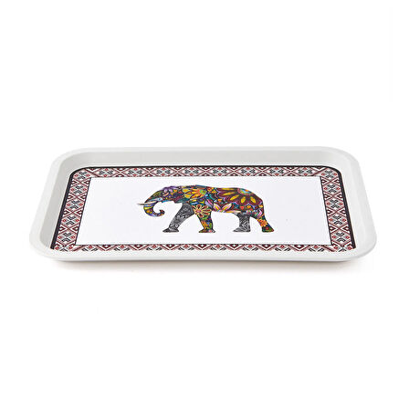 Home Fil Desenli Toya Kahve Tepsisi - 30,5x20,5 cm