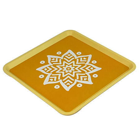 Home Alaçatı Tepsi - Sarı - 32,5x32,5 cm