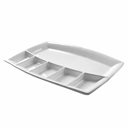 in Kitchen 6 Bölmeli Kahvaltı Tabağı - Beyaz