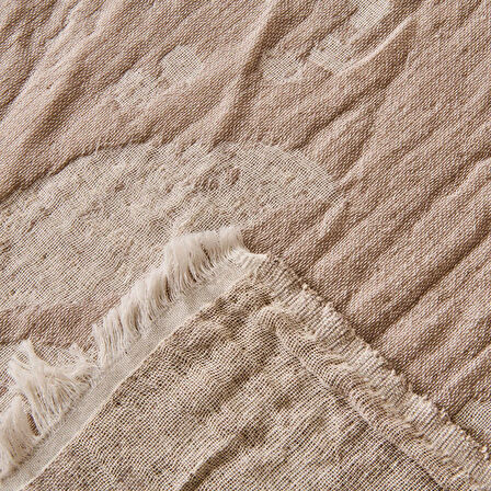 Soft Palmyra Çift Kişilik Müslin Pike - Bej - 230x240 cm