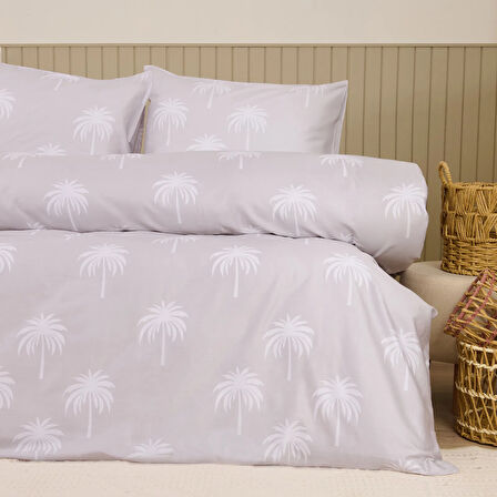 Soft Palmia Çift Kişilik Nevresim Takımı - Bej