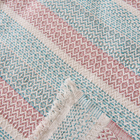 Soft Vita Tek Kişilik Pike - Ekru / Mavi - 160x230 cm