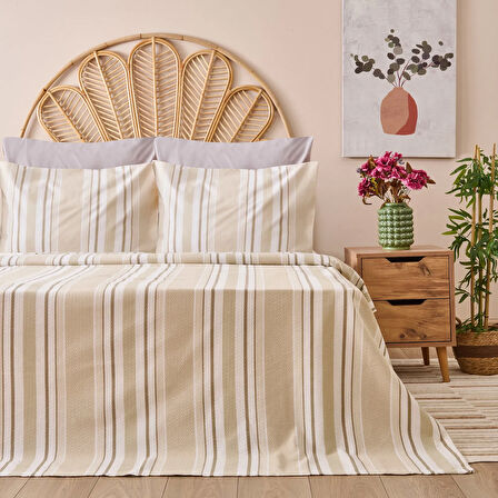 Soft Verano Tek Kişilik Pike Takımı - Krem / Bej