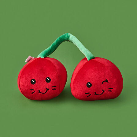 Soft Kiraz Figürlü Yastık - Kırmızı - 25 cm