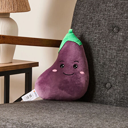 Soft Patlıcan Figürlü Yastık - Mor - 25 cm
