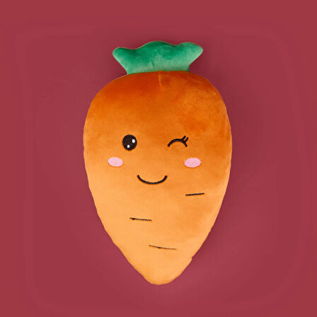 Soft Havuç Figürlü Yastık - Turuncu - 25 cm