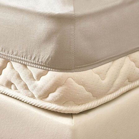 Soft Basic Çift Kişilik Lastikli Çarşaf - Bej - 180x200 cm