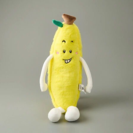 Soft Muz Figürlü Yastık - Sarı - 55x15 cm