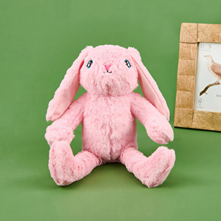 Soft Tavşan Figürlü Yastık - Pembe - 25x35 cm
