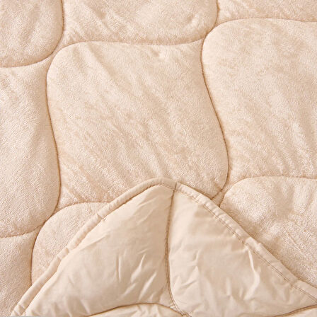 43182 Çift Kişilik Kadife Yorgan - Pudra - 195x215 cm