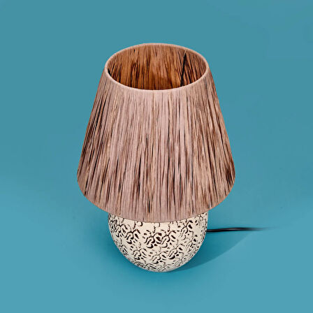 Light Holbeak Seramik Abajur - Bej - 35x35x25 cm