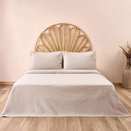 Soft Örme Çift Kişilik Yatak Örtüsü - Gri - 240x260 cm