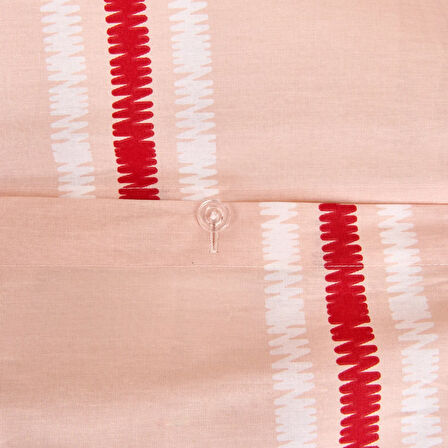 Soft Strisce Çift Kişilik Nevresim Takımı - Taş / Kiremit