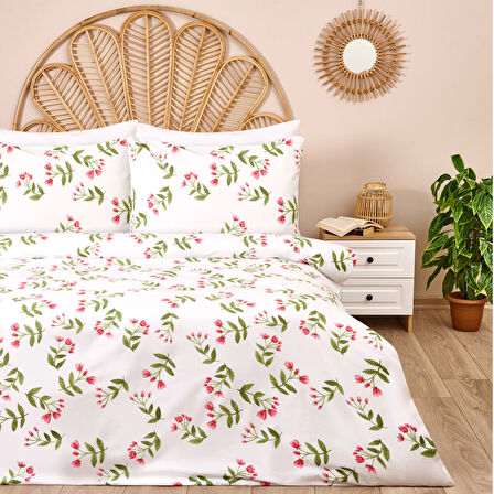 Soft Carlene Çift Kişilik Nevresim Takımı - Ekru / Yeşil