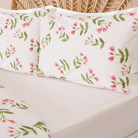 Soft Carlene Çift Kişilik Nevresim Takımı - Ekru / Yeşil