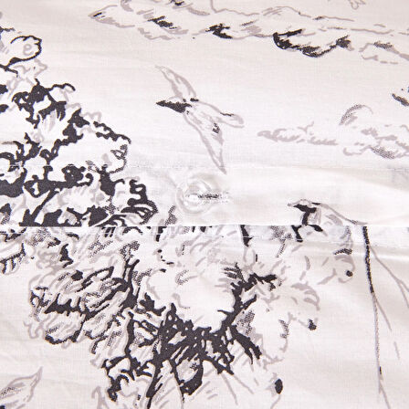 Soft Natura Çift Kişilik Nevresim Takımı - Beyaz / Antrasit