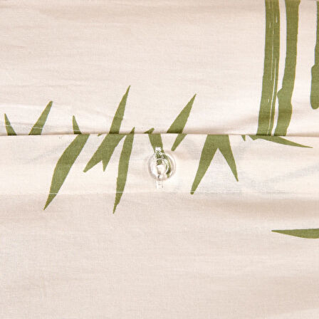 Soft Blad Çift Kişilik Nevresim Takımı - Ekru / Yeşil