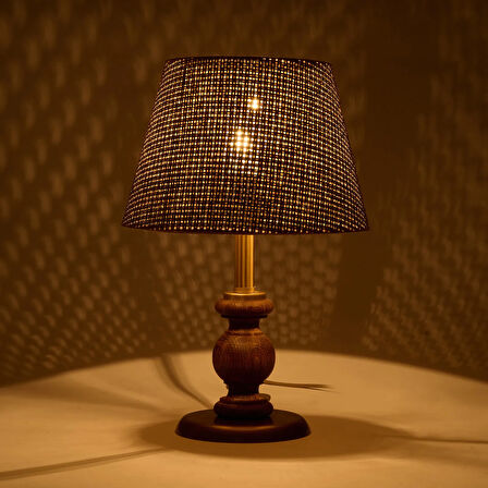 Lighting Fiona Ahşap Abajur - Ceviz Ayak / Kahverengi Başlık - 40 cm