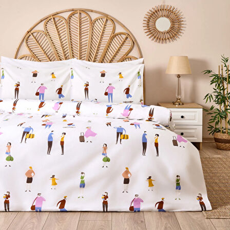 Soft Belum Çift Kişilik Nevresim Takımı - Renkli