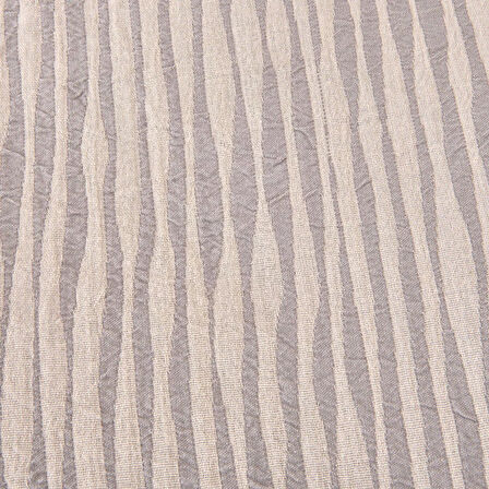 Soft Çift Kişilik Çizgili Yatak Örtüsü - Gri - 225x250 cm