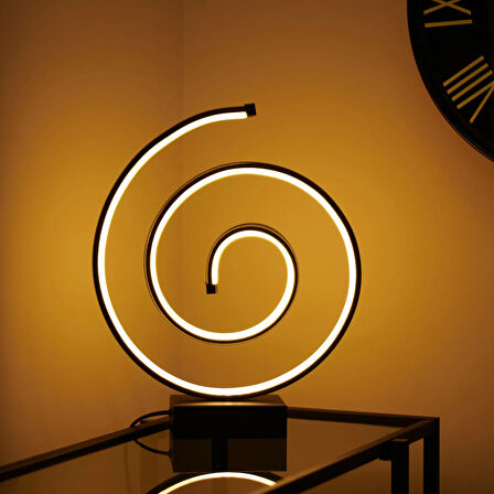 Light Salyangoz Led Abajur - Siyah - 43 cm
