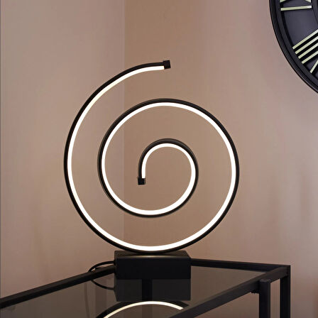 Light Salyangoz Led Abajur - Siyah - 43 cm