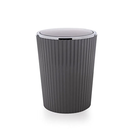 Nely Krom Kaplama Banyo Çöp Kovası - Gri - 6 lt