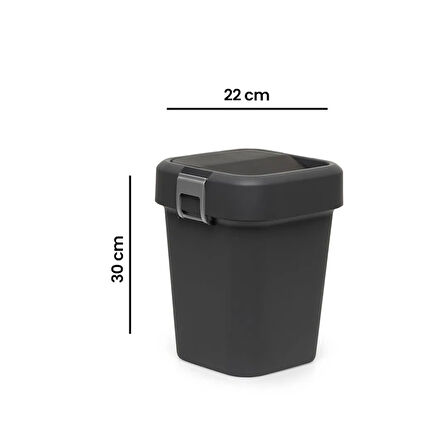 Comfort Dust Bin Siyah Çöp Kovası - 8 lt