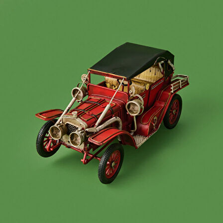 Home Dekoratif Metal Araba - Kırmızı - 24x12 cm