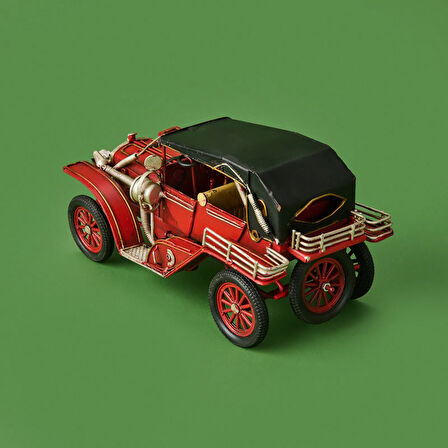 Home Dekoratif Metal Araba - Kırmızı - 24x12 cm