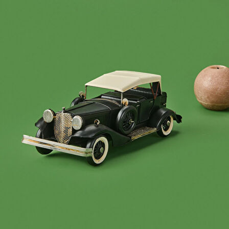 Home Dekoratif Metal Araba - Siyah - 30x8 cm